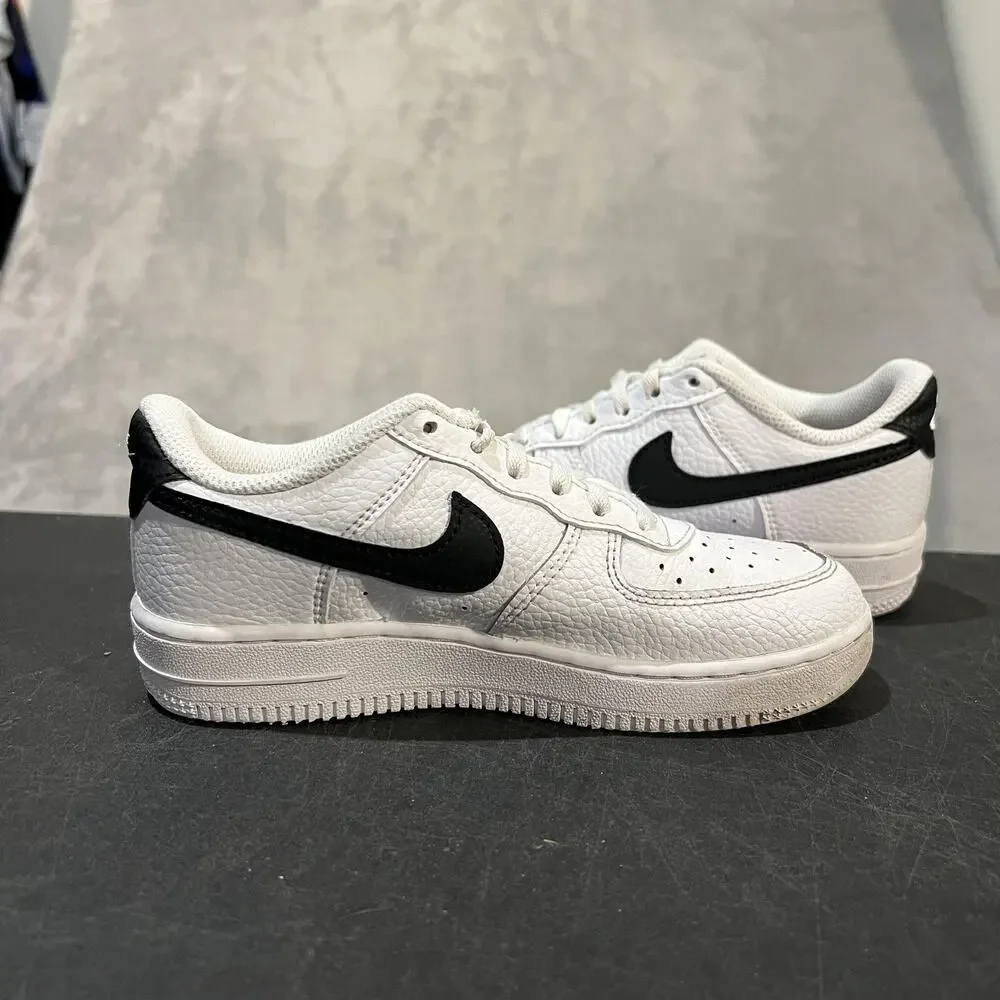 Nike Air Force 1 LE Shoes Youth Kids White Black Low Leather Sneakers CZ1685-100